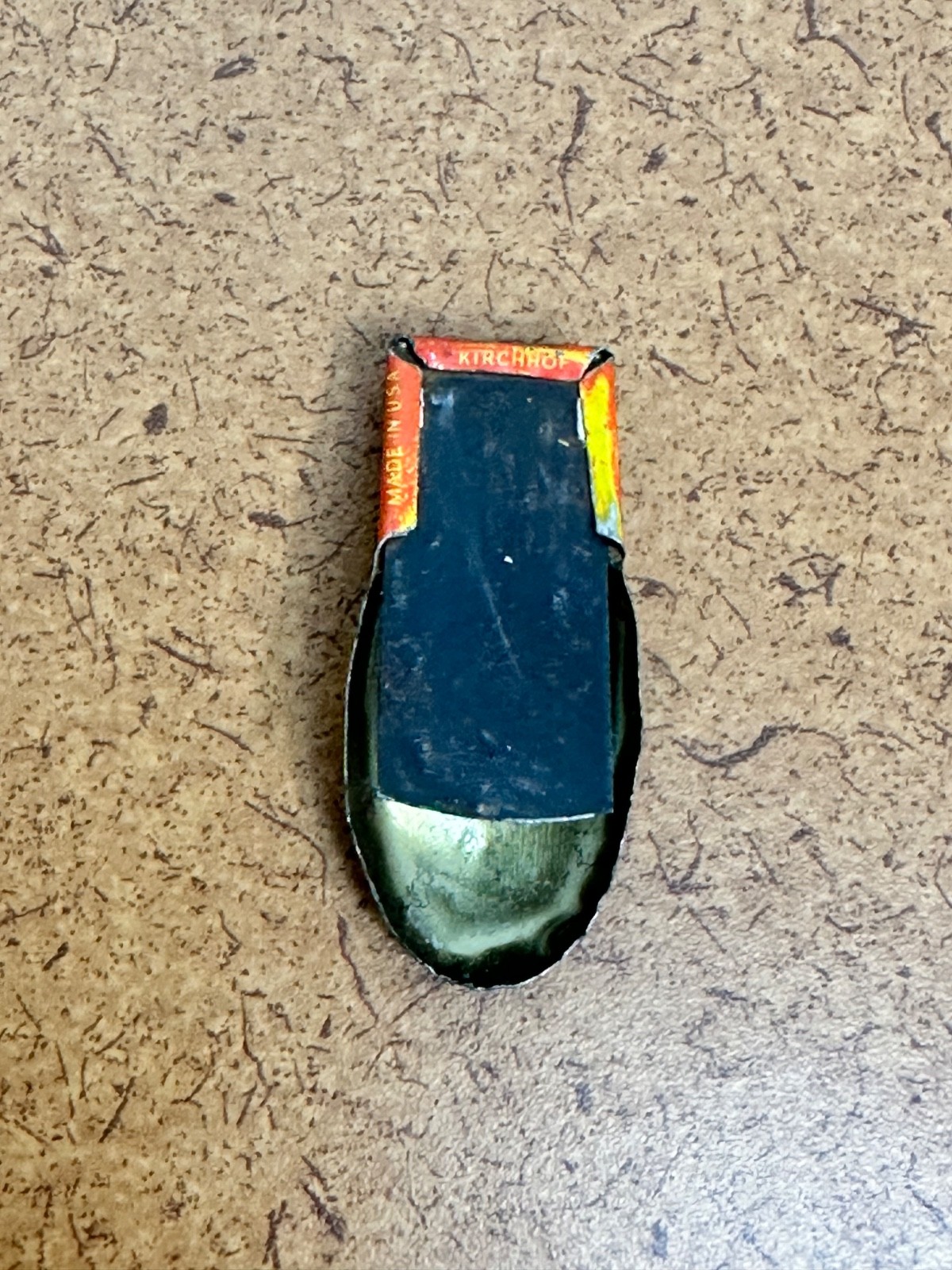 Vintage Poll Parrot Shoes Advertising Tin Toy Clicker