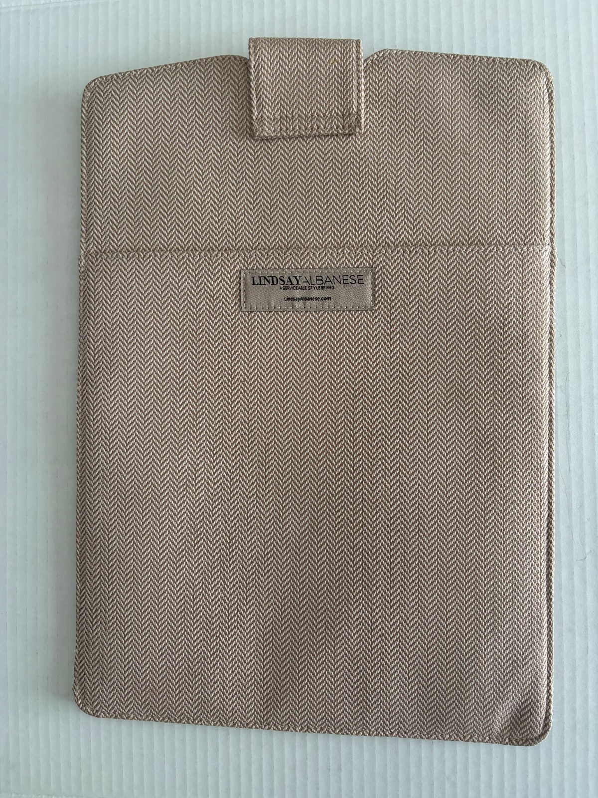 Lindsay Albanese The Daily Laptop Clutch Case 15 x 10.5 Limited Edition Beige