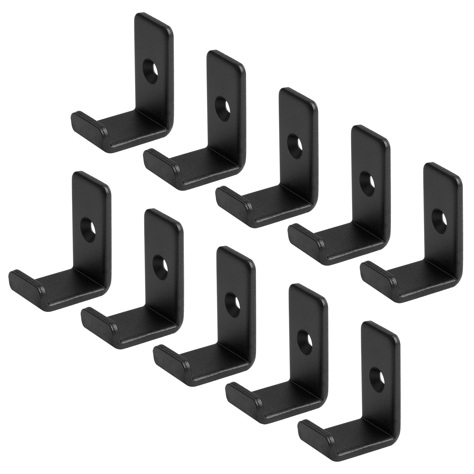 10 Pack 1-5/8" Mini Black Steel Utility J Hook, Wall Mount Garage Storage Han...