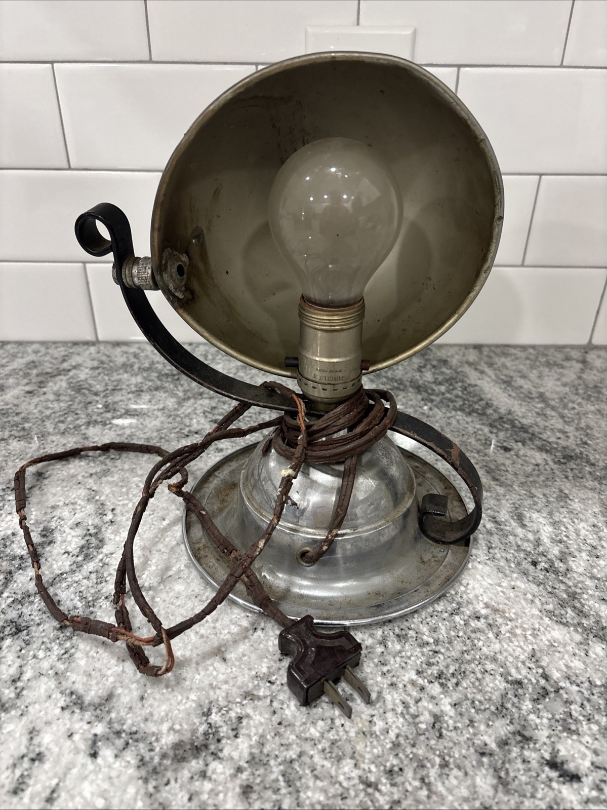 Antique Porcelier Metal Lamp Electric Plug In Lamp UNTESTED 🚀FREE SHIPPING 🚀