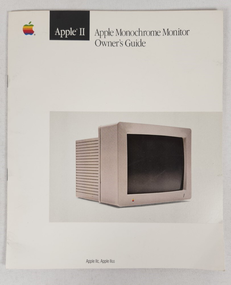 Apple II Computer Apple Monochrome Monitor Owner's Guide ~ Vintage Computing