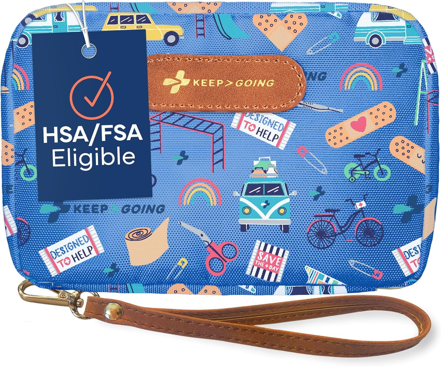 Keepgoing Travel First Aid Kit for Kids – 130 Pc. for Car, Home, Purse, Diaper B