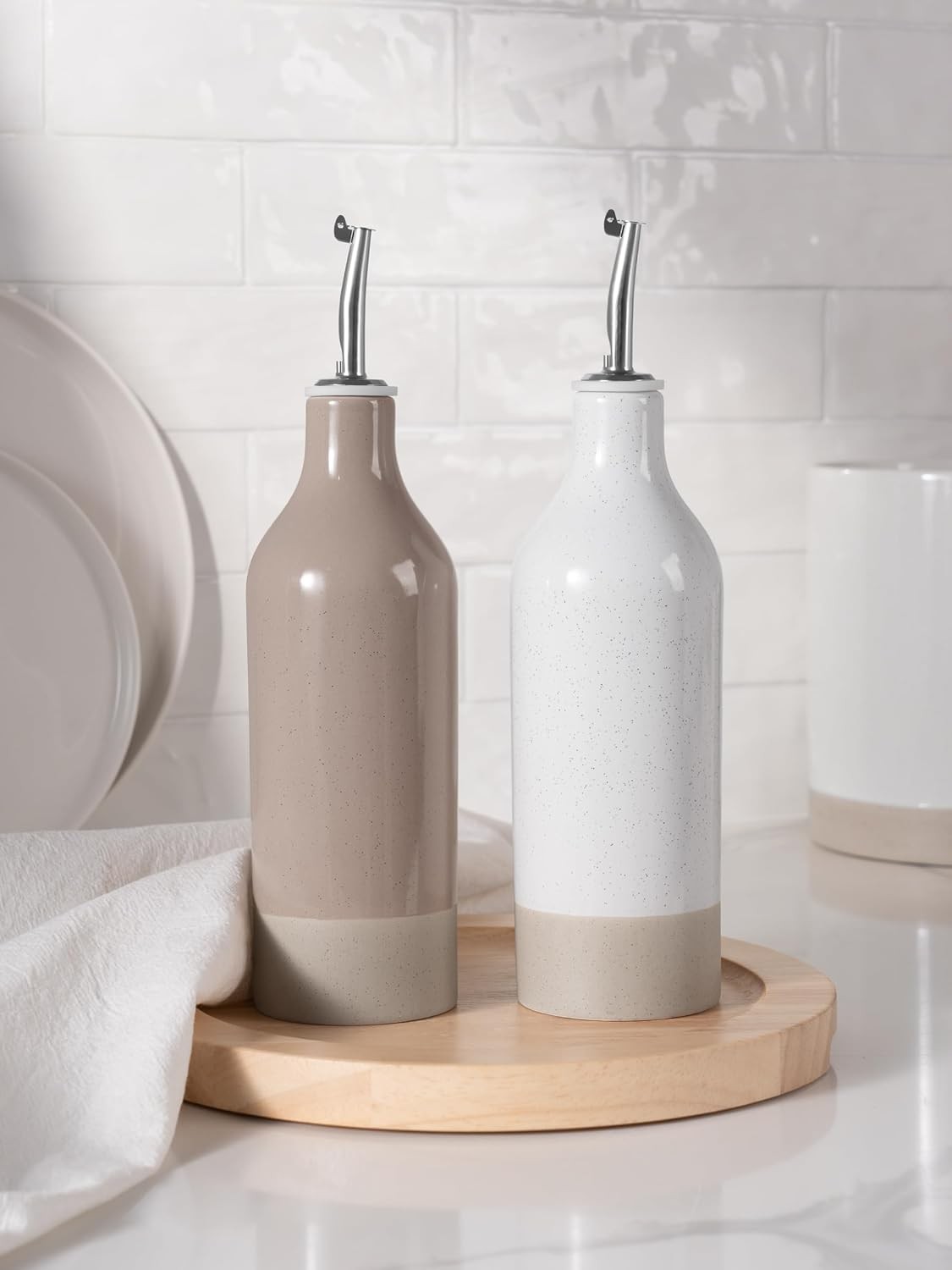 Milkyway 16oz Ceramic Olive Oil Dispenser Bottle, Olive Oil and Vinegar