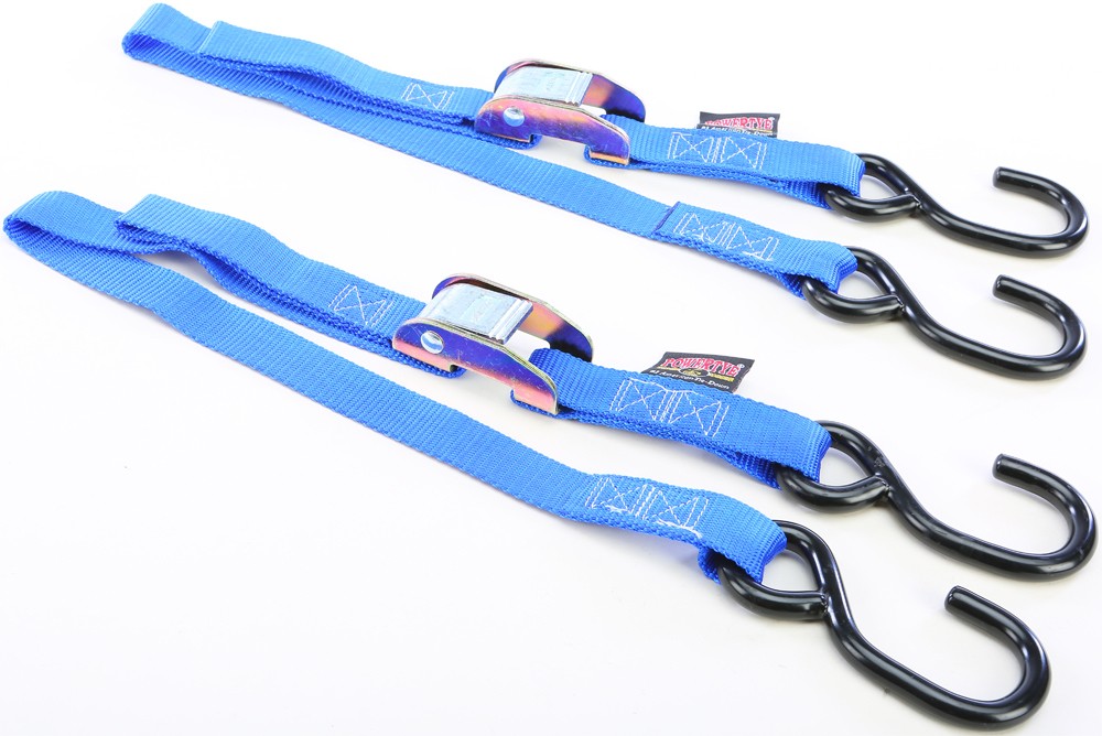 POWERTYE TIE-DOWN CAM S-HOOK WATERCRAFT 1"X3' BLUE PAIR