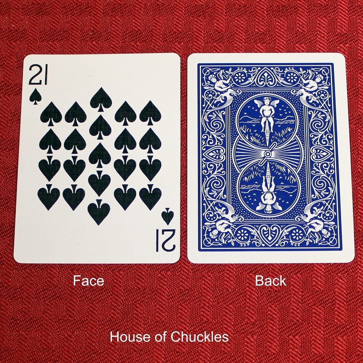 21 of Spades, Bicycle Printed Gaff Card, Blue