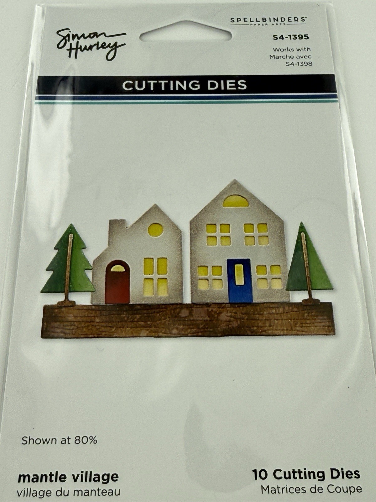 Spellbinders S4-1395 Mantle Village 10 Cutting Dies Monuments Simon Hurley