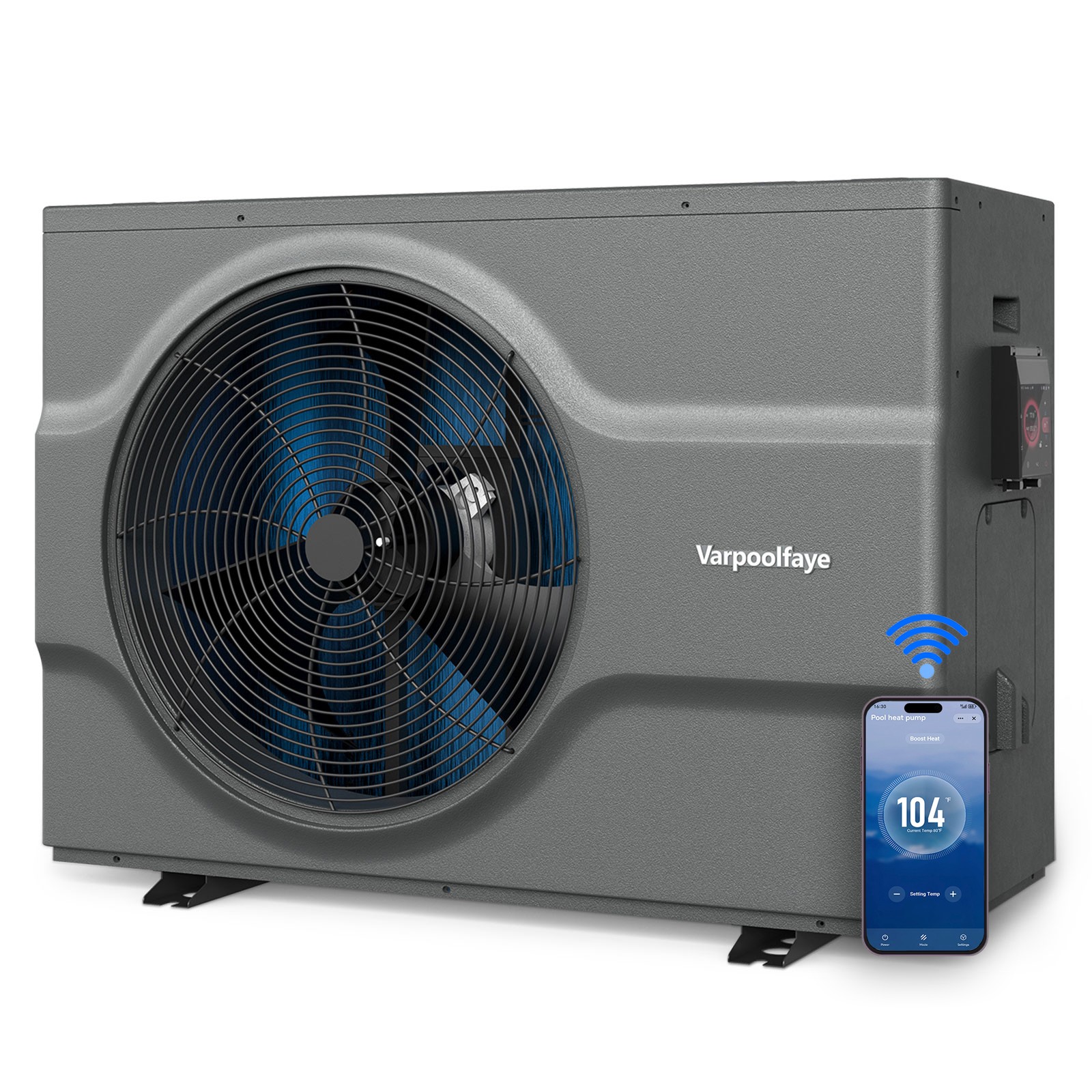 80000BTU Swimming Pool Heat Pump Pool & Spa Heater Above with WIFI Capable Timer