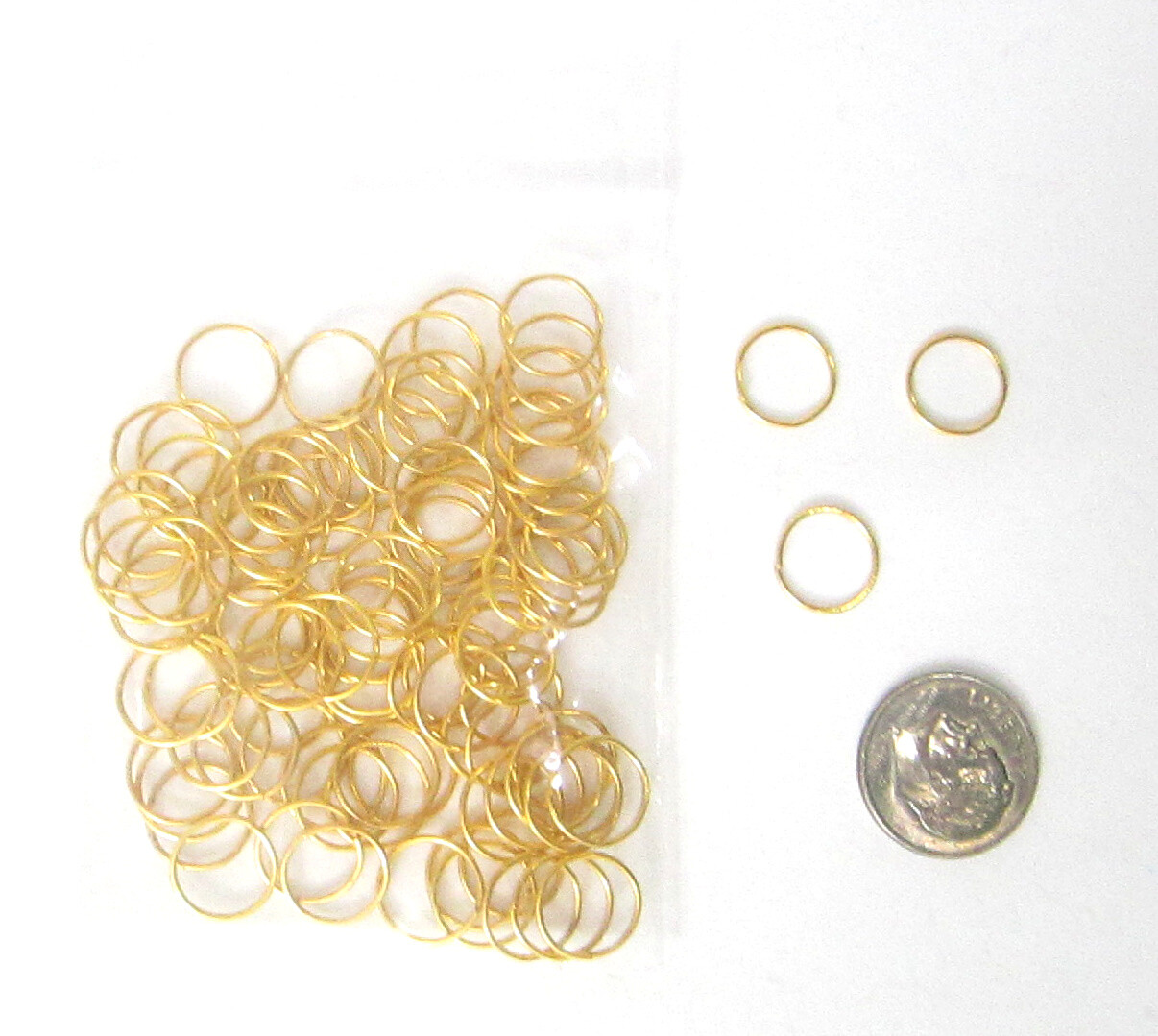 GOLDTONE  JUMP RINGS-10 MM-PKG OF 300-GREAT BUY