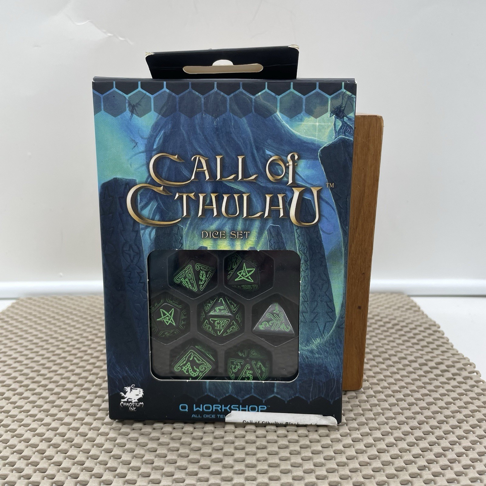 Q-Workshop Call of Cthulhu Dice Set (7) Black/Green D&D RPG