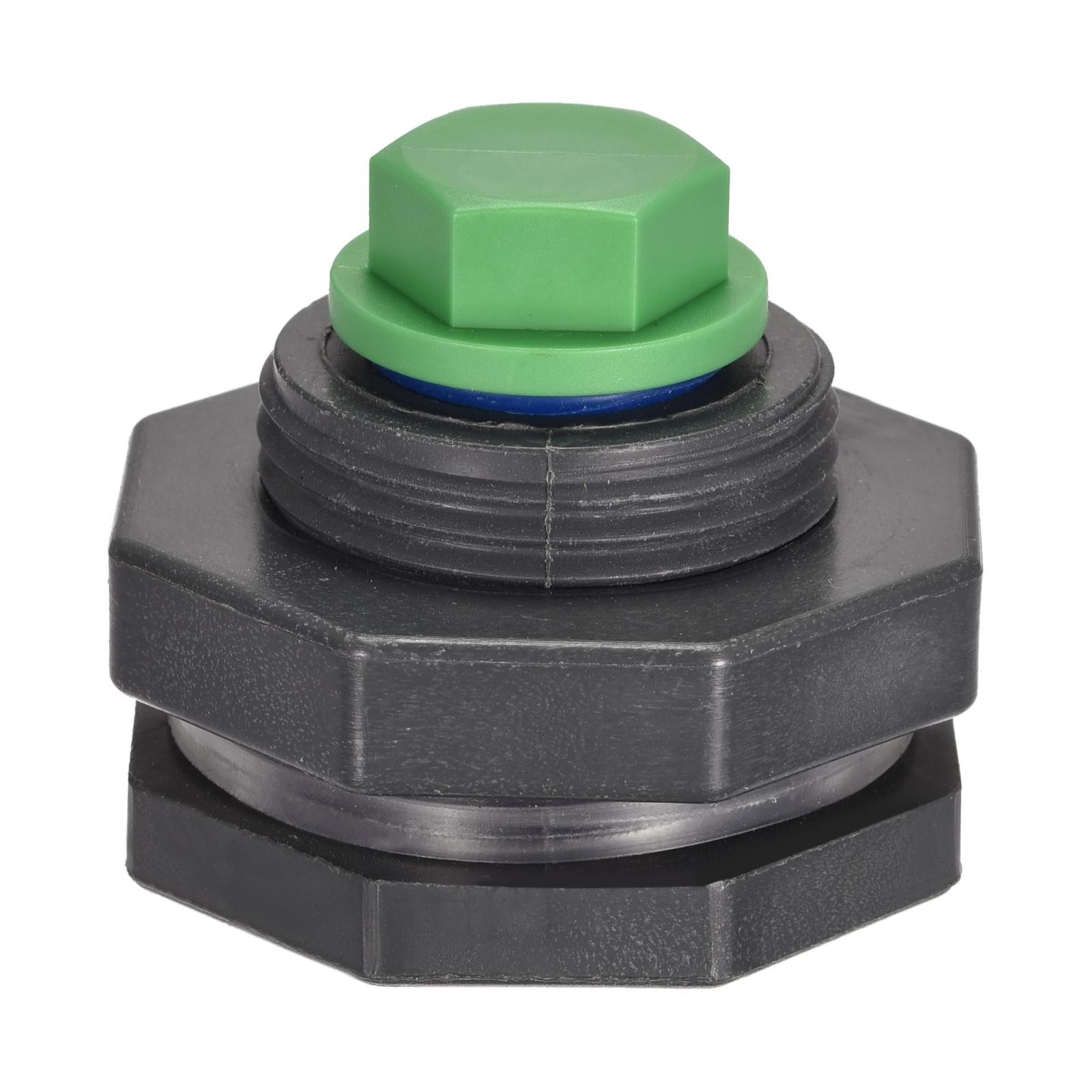 1 Set G1/2 Thread PVC Bulkhead Tank Adapter with Plug Fitting for Rain Buckets