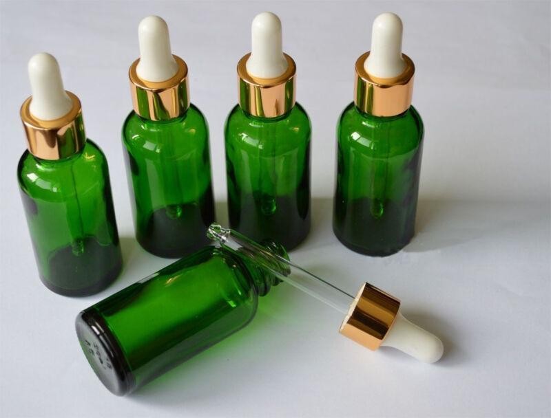 NEW 18pcs 30ml Green Frosted Glass Dropper Bottle To store Essential Oil