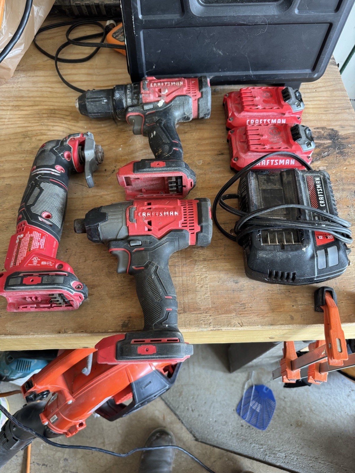 Craftsman V20 20V Cordless 3-Tool Set Drill/Driver Impact Grinder 2 Bat+Chg