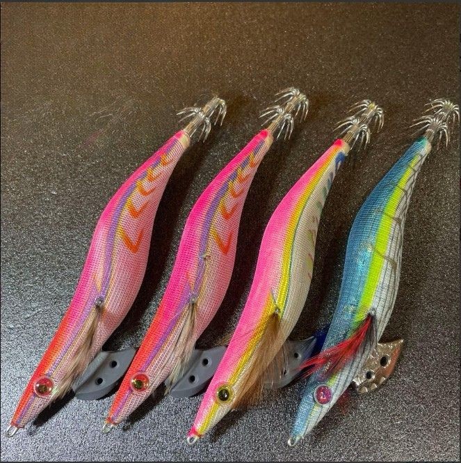 YAMASHITA Egi King 4.5 No. 4 egi baits Scratched Fishing Lure Hard Set of 4