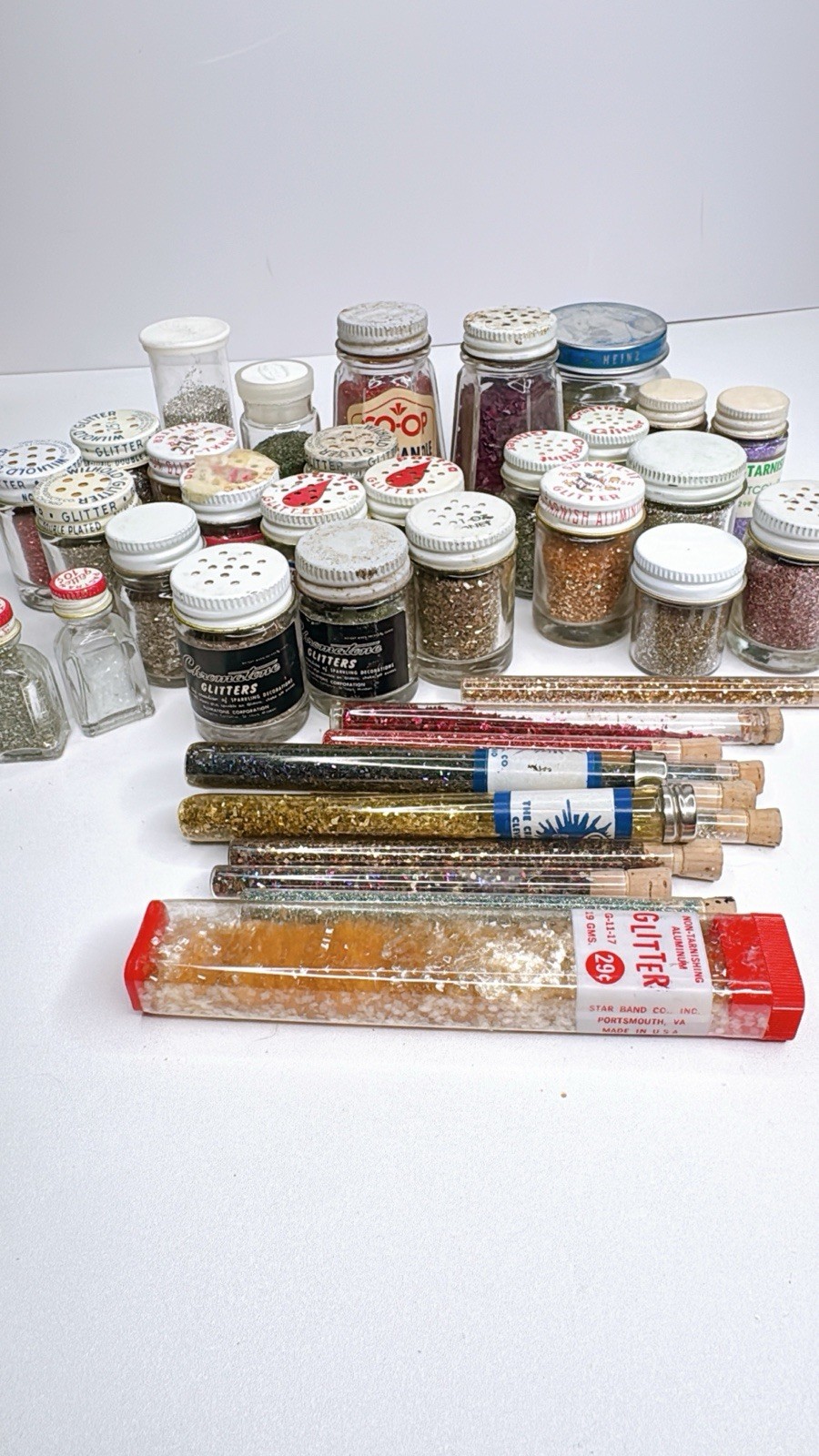 HUGE Collection of Vintage Glass Tinsel Glitter Lot Set Craft  Christmas