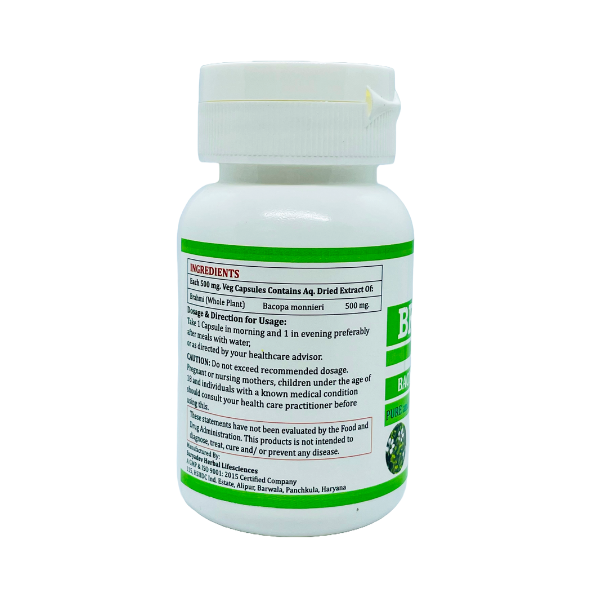 Brahmi (Bacopa Monnieri) Capsules for Memory Enhancement & Cognitive Support