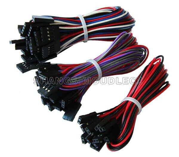 1/2/5/10PCS 70cm 2Pin/3Pin/4Pin Female To Female Jumper Dupont Cable NEW