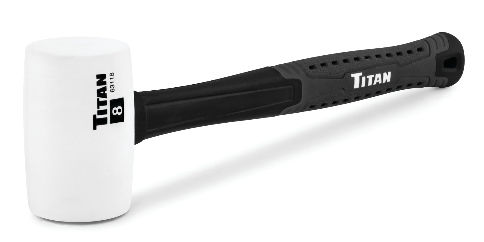 8oz White Rubber Mallet - Non-Marking Double-Faced Head, Shock Absorbing Handle