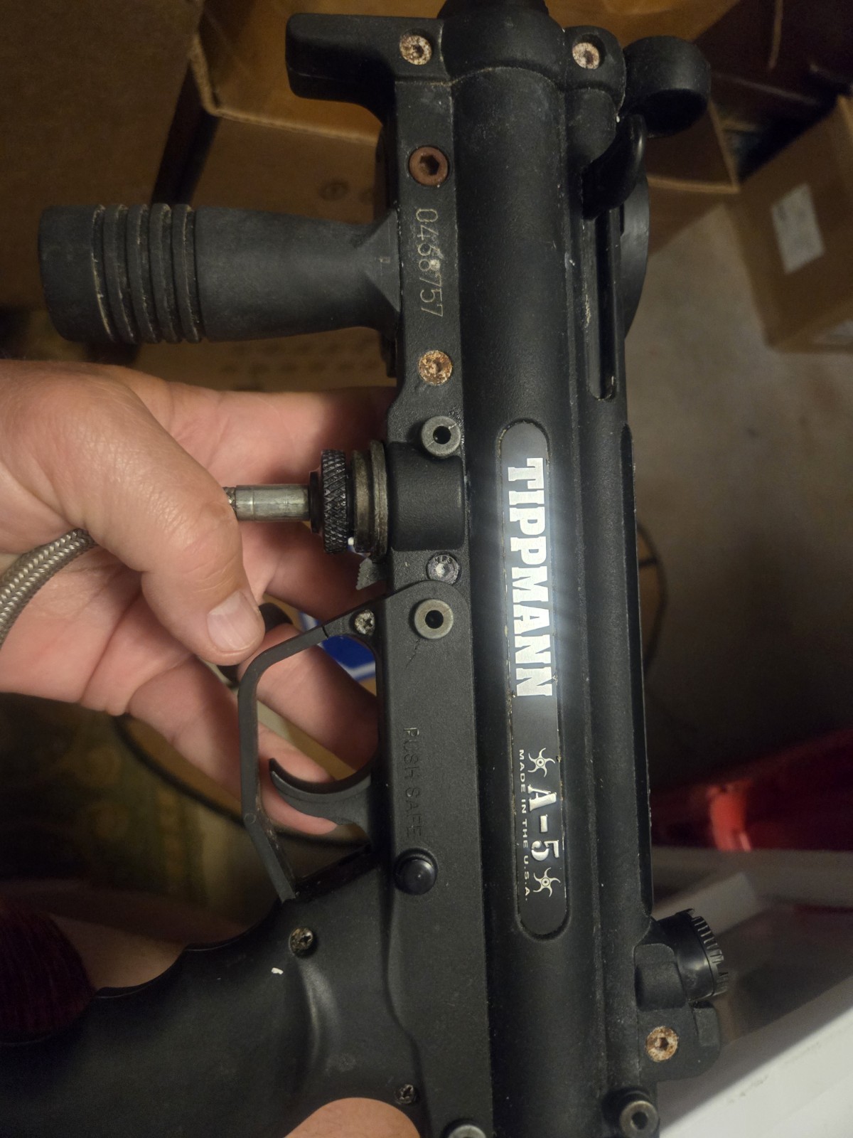 Tippmann A-5 With Cyclone Feed System Paintball Gun