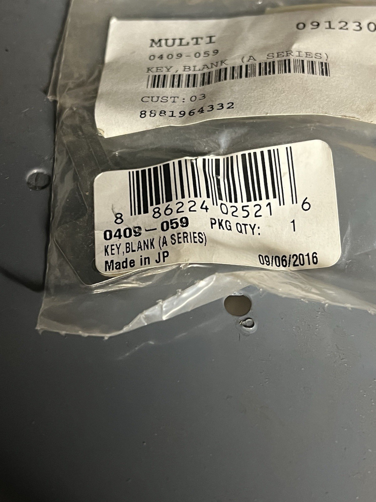 0409-059 Arctic Cat Blank Key A Series NEW OEM