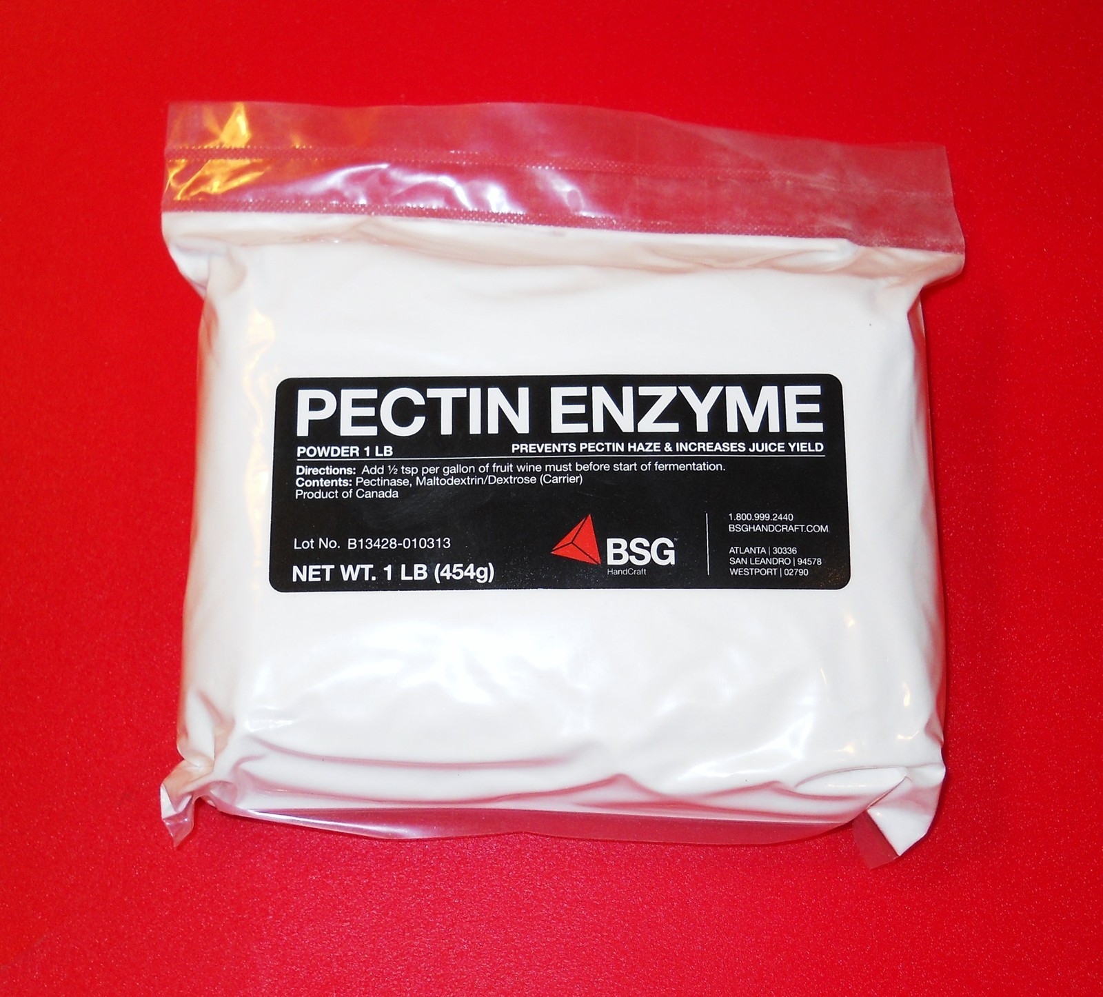 PECTIC ENZYME 1LB FACTORY PACK FREE SHIPPING PECTINASE WINEMAKING INGREDIENT