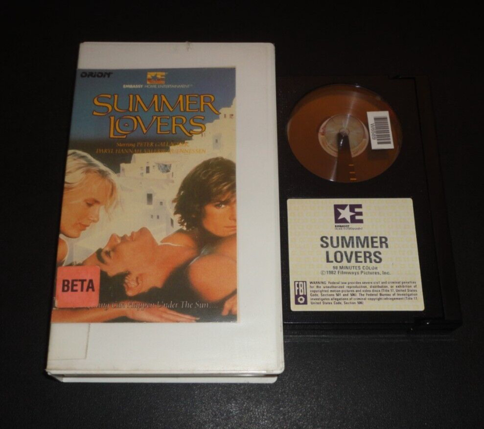 Summer Lovers (Betamax, 1984) Daryl Hannah Erotic Romance HTF Beta NOT VHS Rare