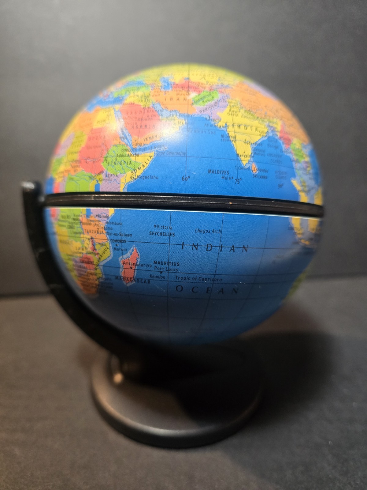 Vintage 2001 Replogle Desk Mini Globe Educational Dual Direction Spin 6" DE05