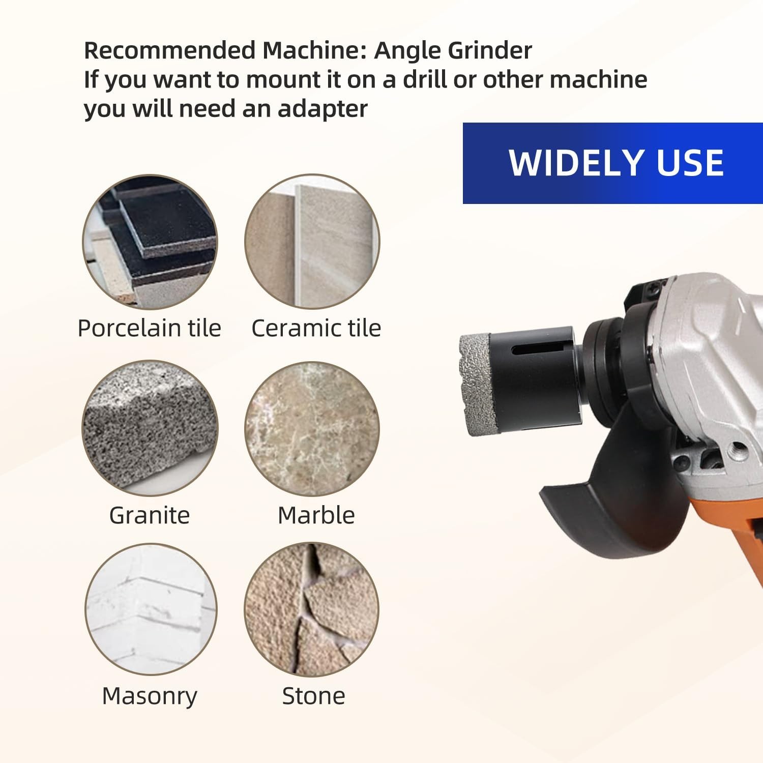 Granite Fabrication Kit Diamond Blade Core Bit 3/4" Demi Router Polishing Pads