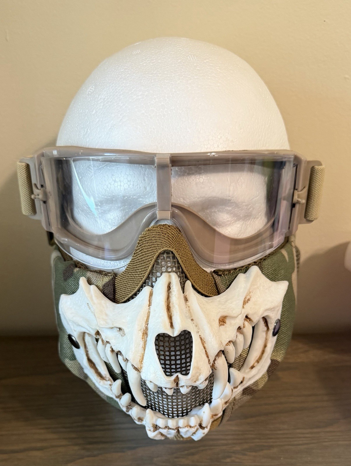 Motorcycle Goggle Skull Face Mask for Airsoft Paintball Motor Racing 2 Piece