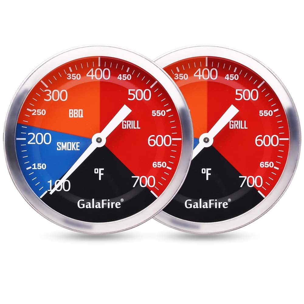 Large Dial BBQ Thermometer Gauge for Grill Pit, 2 Pack