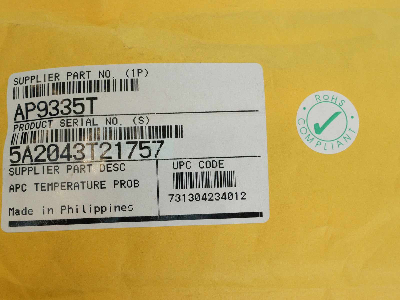 APC AP9335T Temperature sensor Environmental probe transmitter Black - new