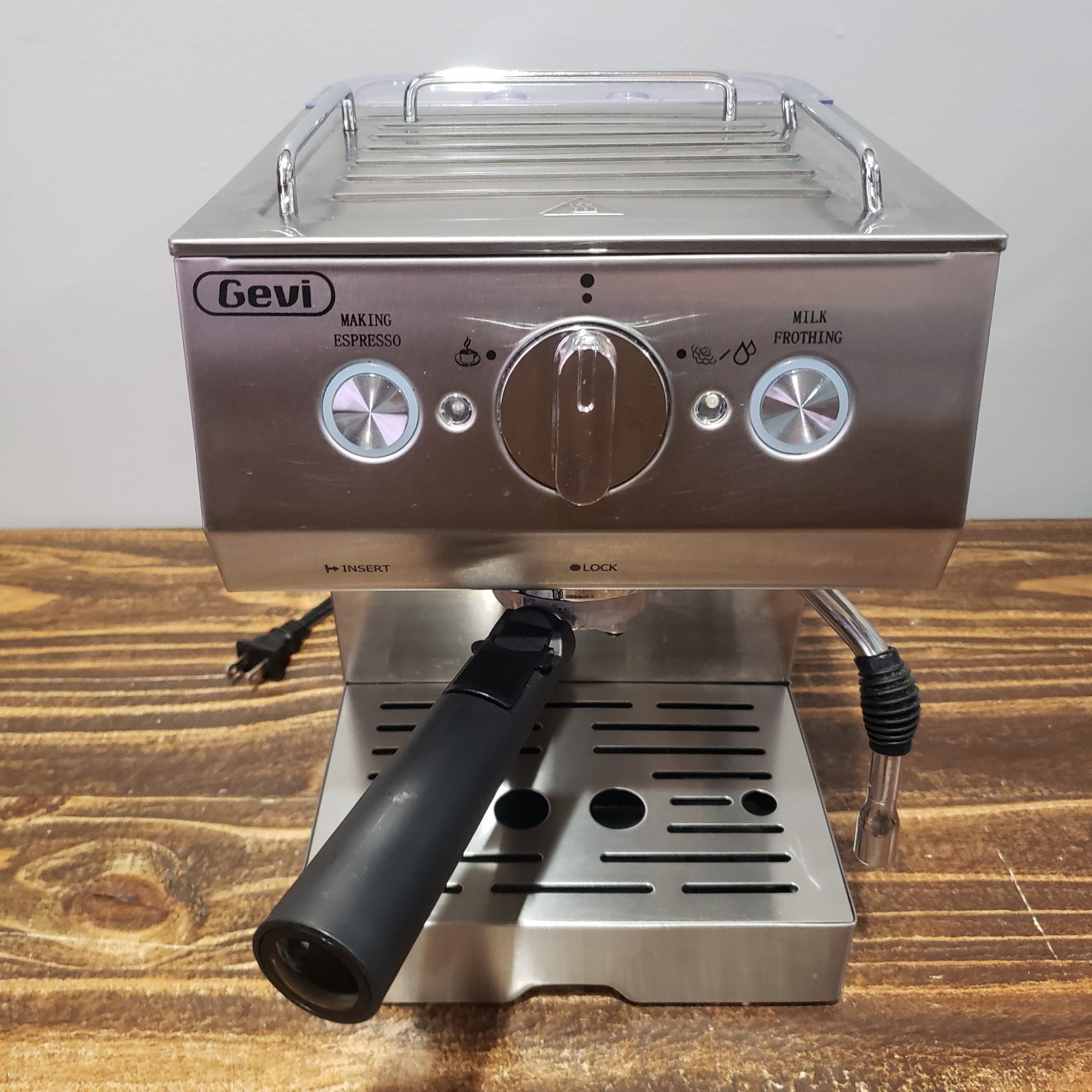 Gevi Espresso Machine With Milk Frother Stainless Steel GECME003D-U