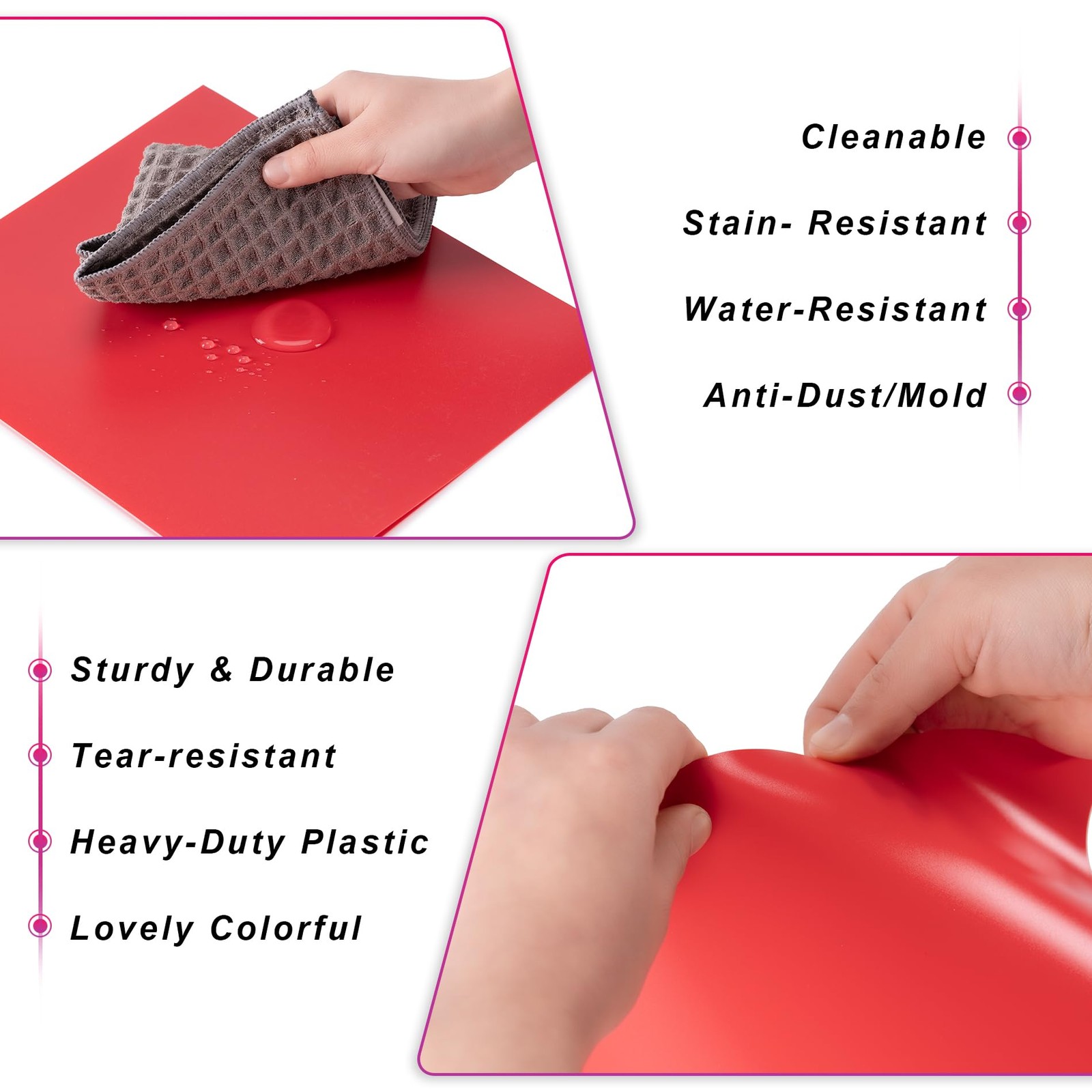 Aegero Plastic Folders with Pockets (7 Pack, Assorted 1 Set（7pack）, Rainbow