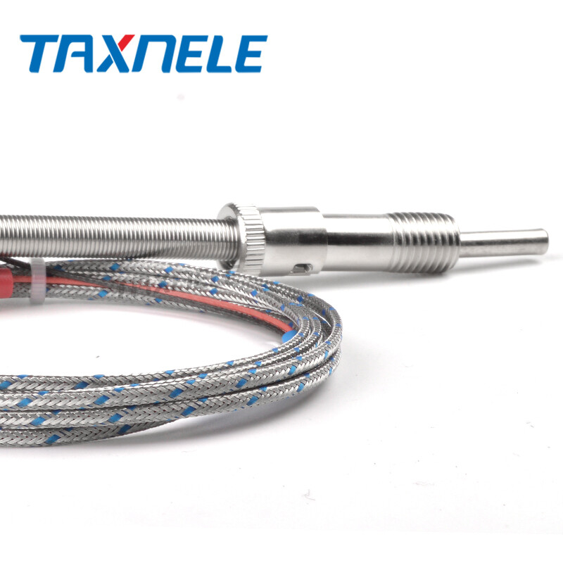 Bayonet Compression Spring K Type Thermocouple adjustable pressure 800C 2m cable
