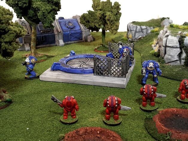 Sci-Fi Launch Pad Terrain Grimdark Tabletop Scenery