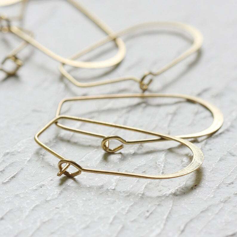 20 Pieces Solid Brass Irregular Hammered-Earring Hook-Earring Hoop (CW-4316C)