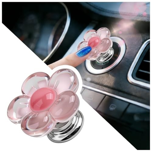Flower Car Push Start Button Cover,Cute Push to Start Button Cover as Car
