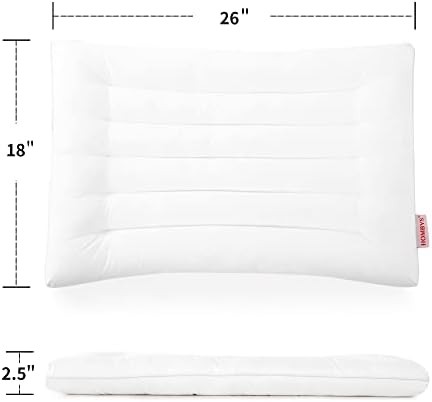 Ultra Thin Flat Pillow for Sleeping, Thin Pillow for Back Sleeper, Supportive St