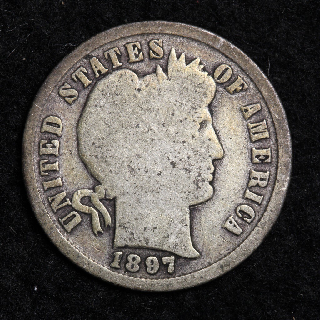 1897 Silver Barber Dime GOOD FREE SHIPPING