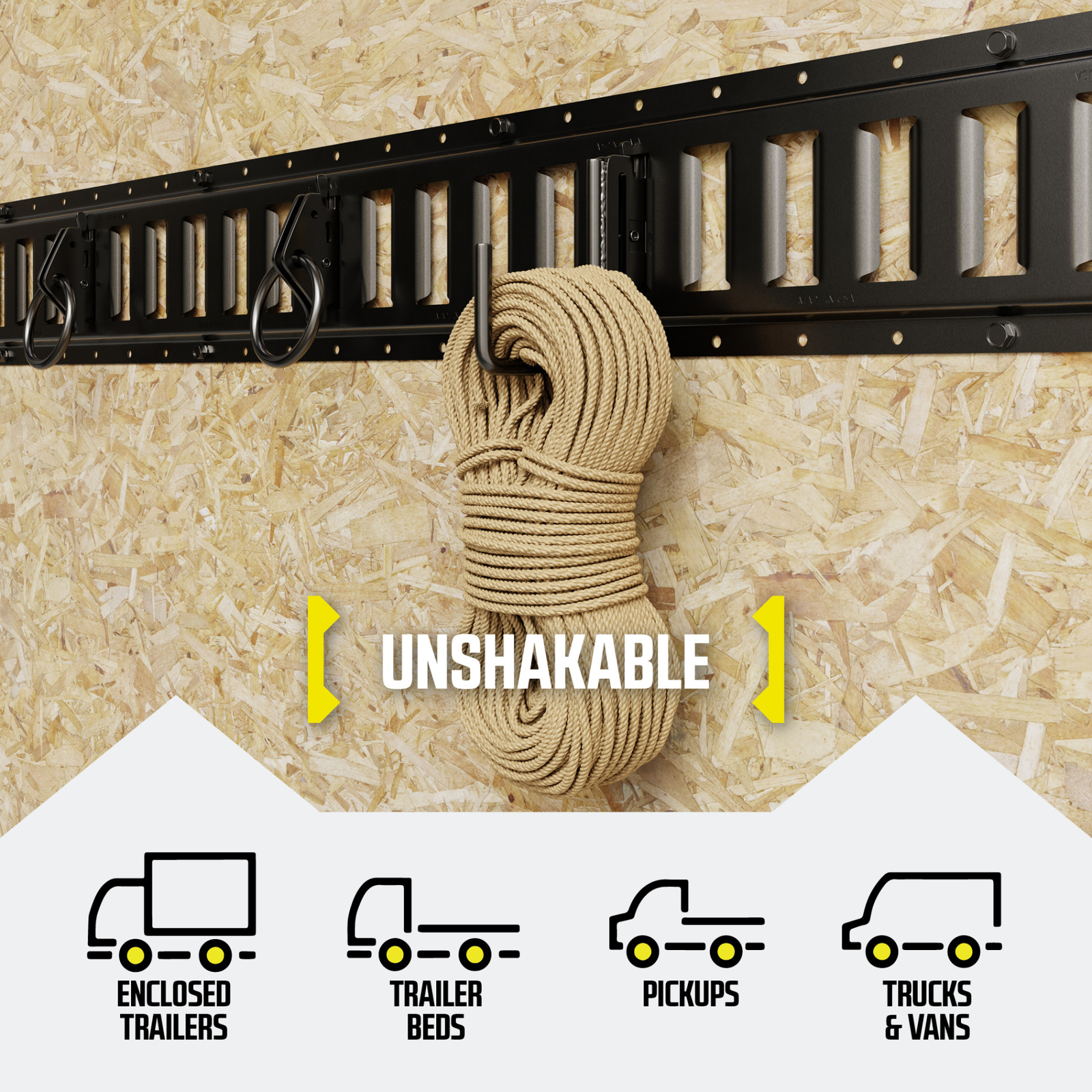 DC Cargo E-Track J Hook, 2", Standard Duty, 8-pack