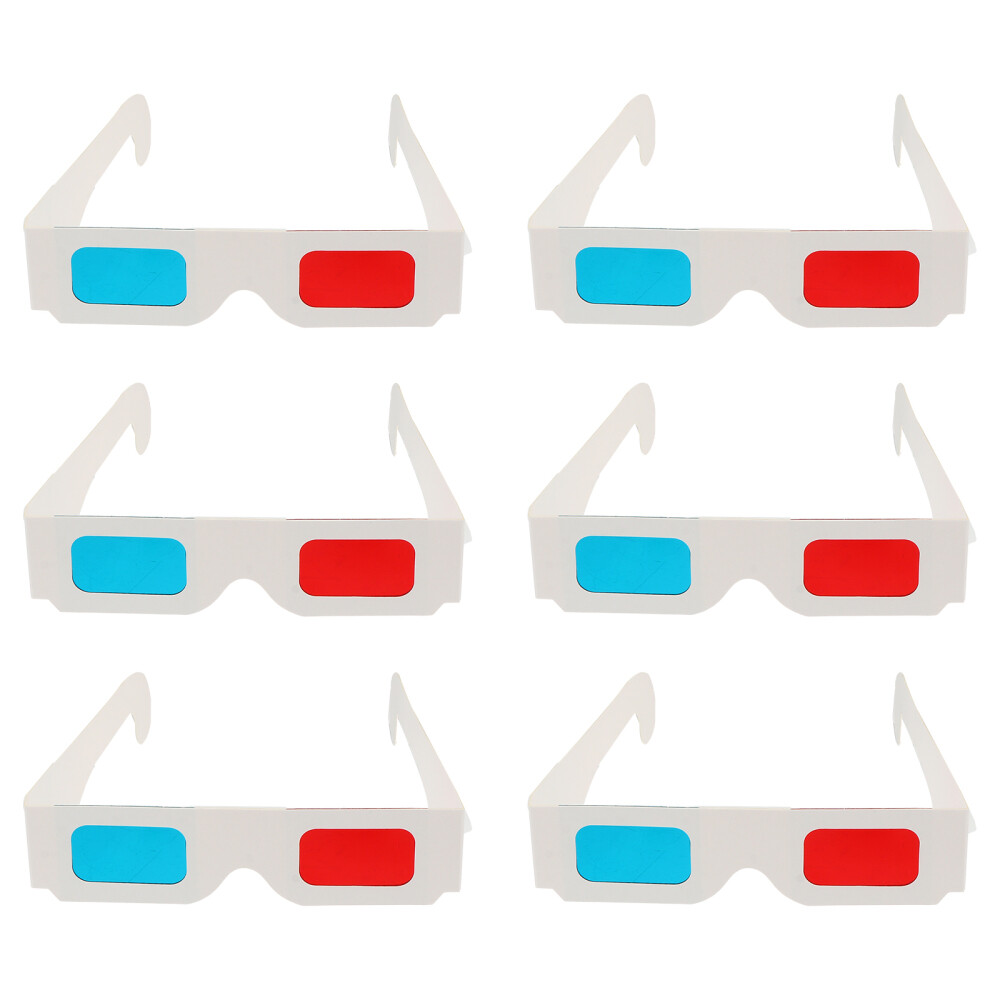 100Pcs 3D Cardboard Glasses Universal Anaglyph Glasses Eyewear for Movie Video