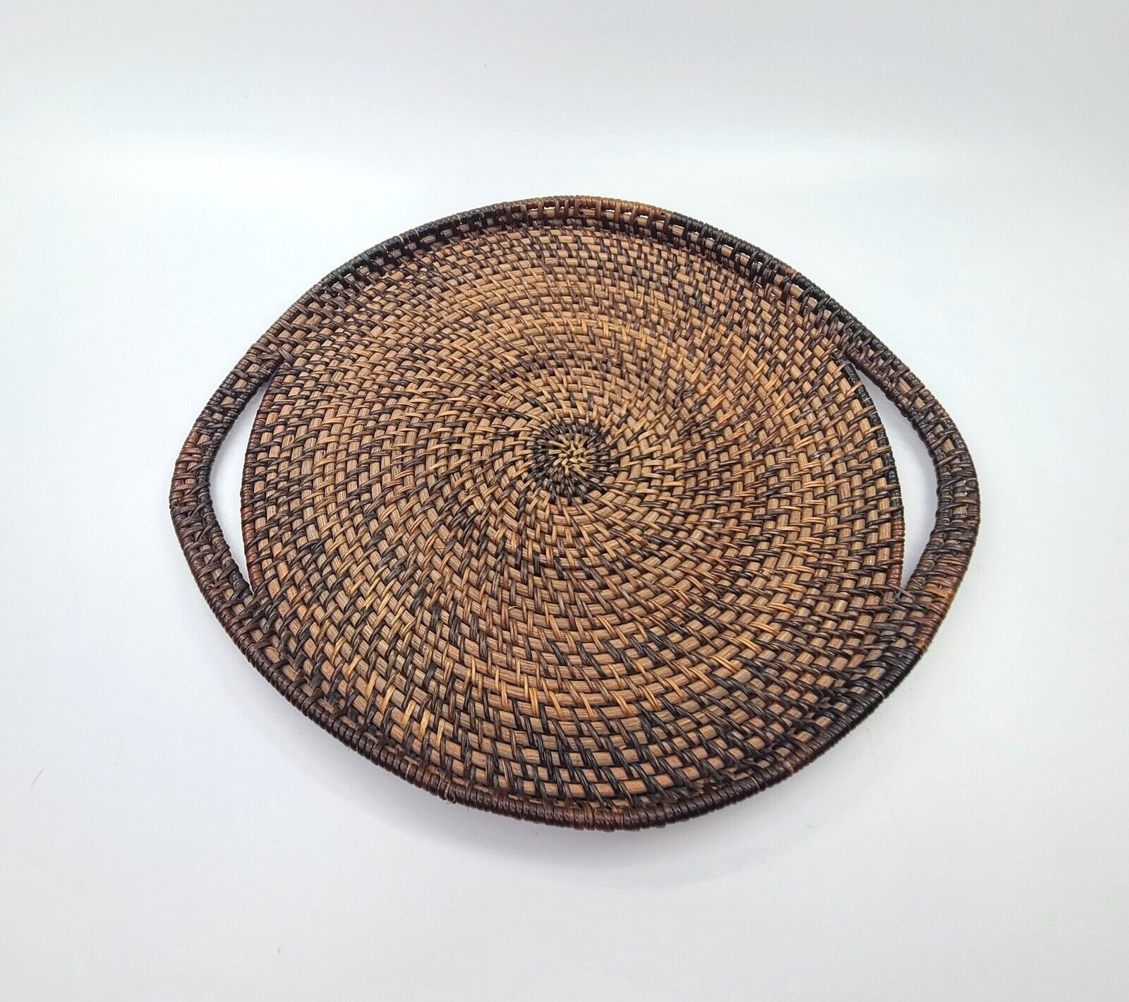 Woven Basket Platter Round with Handles Wall Table Decor Unique