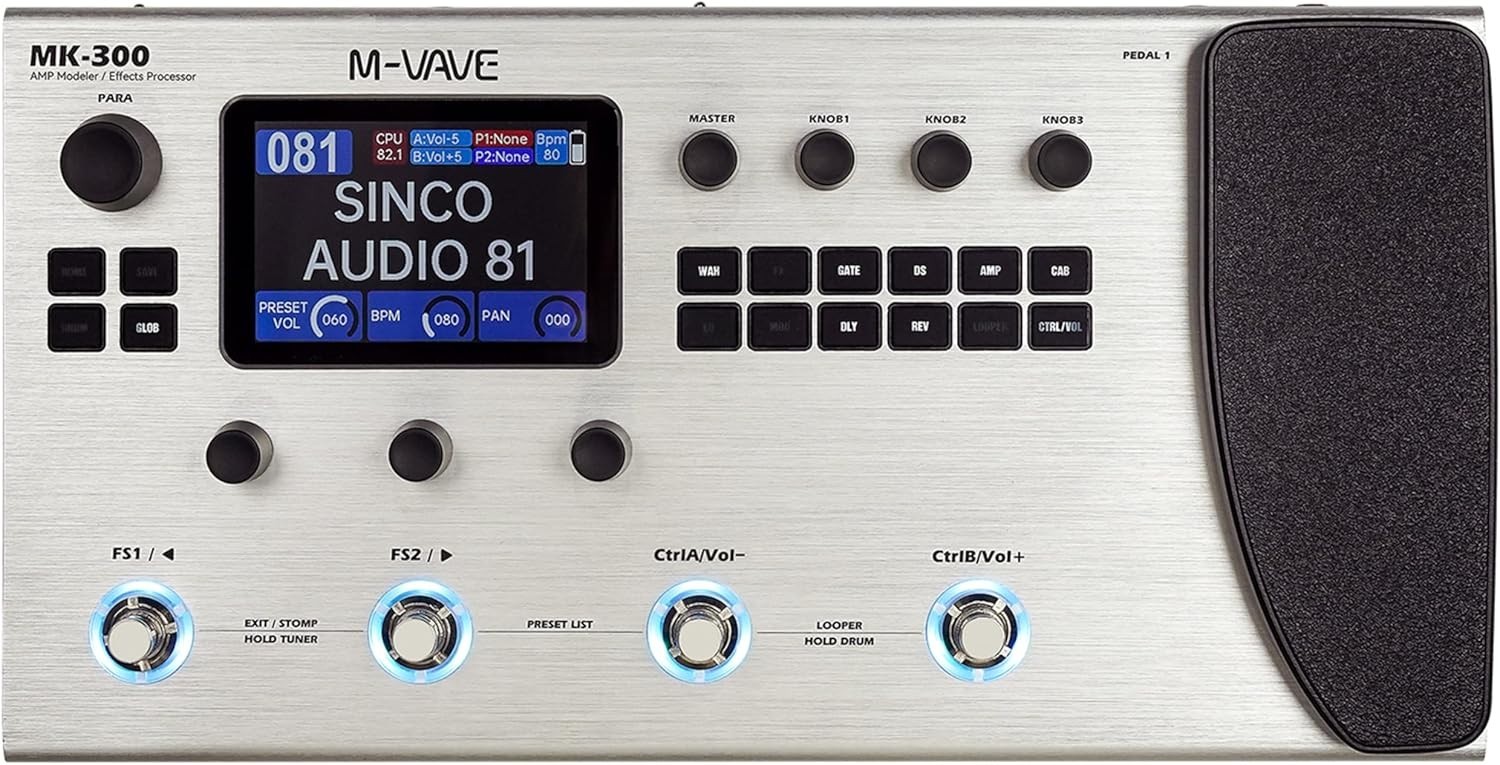 M-VAVE MK-300 Guitar Bass AMP Modeler & Effects Processor with 320+ Effects