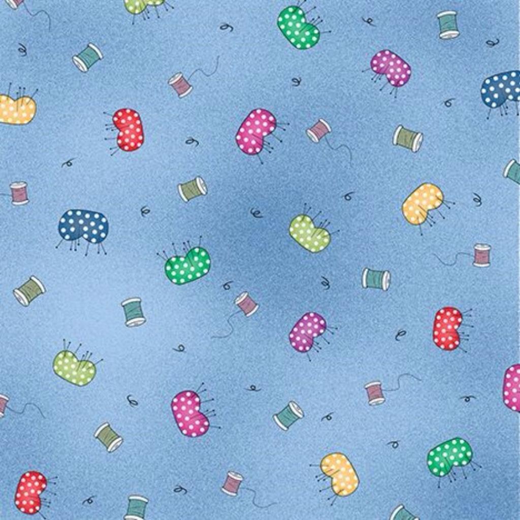 Quilting Treasures  ~  Fabrics Follies ~1/2 yard~ Blue ~ 25762 B ~100% Cotton