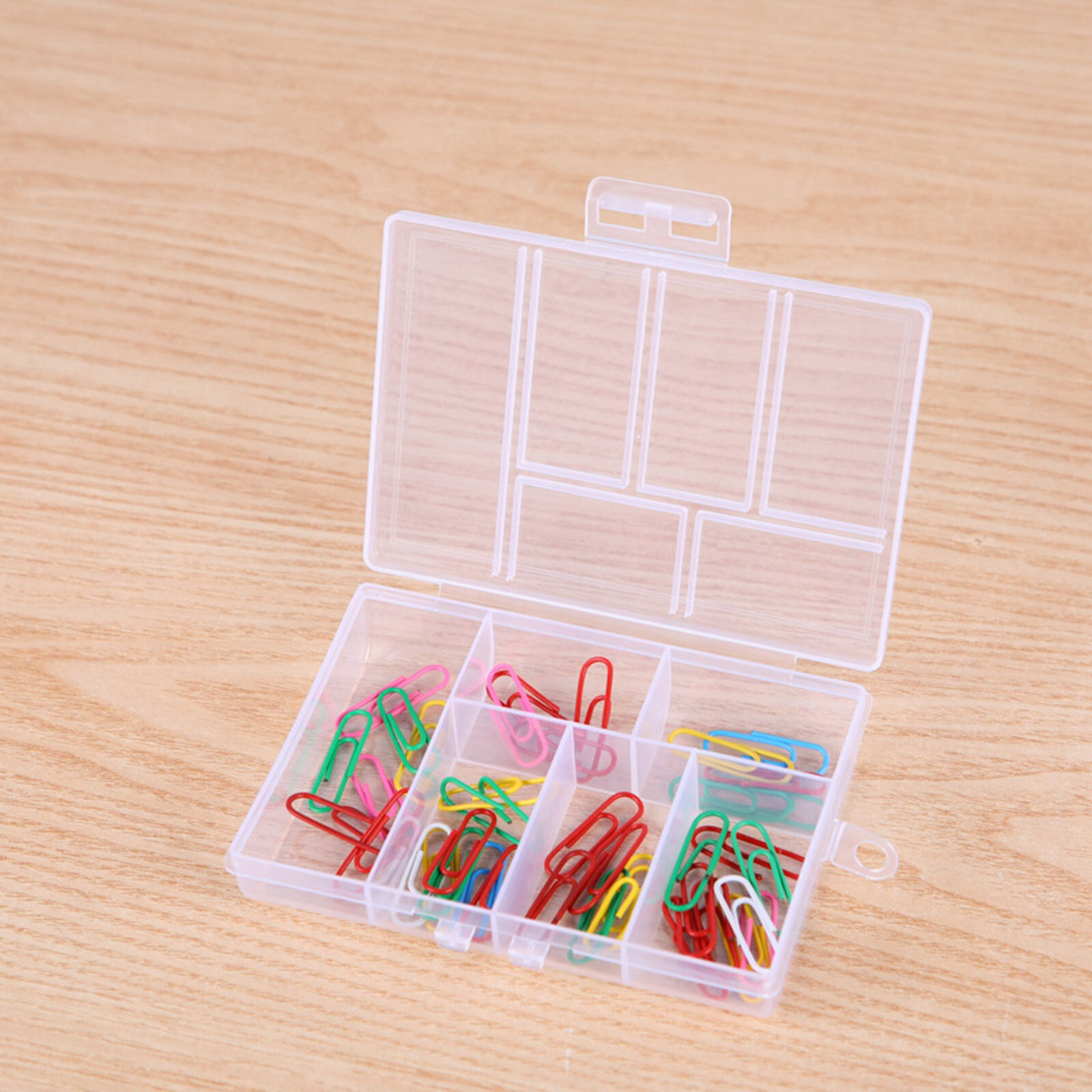 2 Pcs Clear Plastic Organizer Box Case 6 Grids Jewelry Craft Storage Container