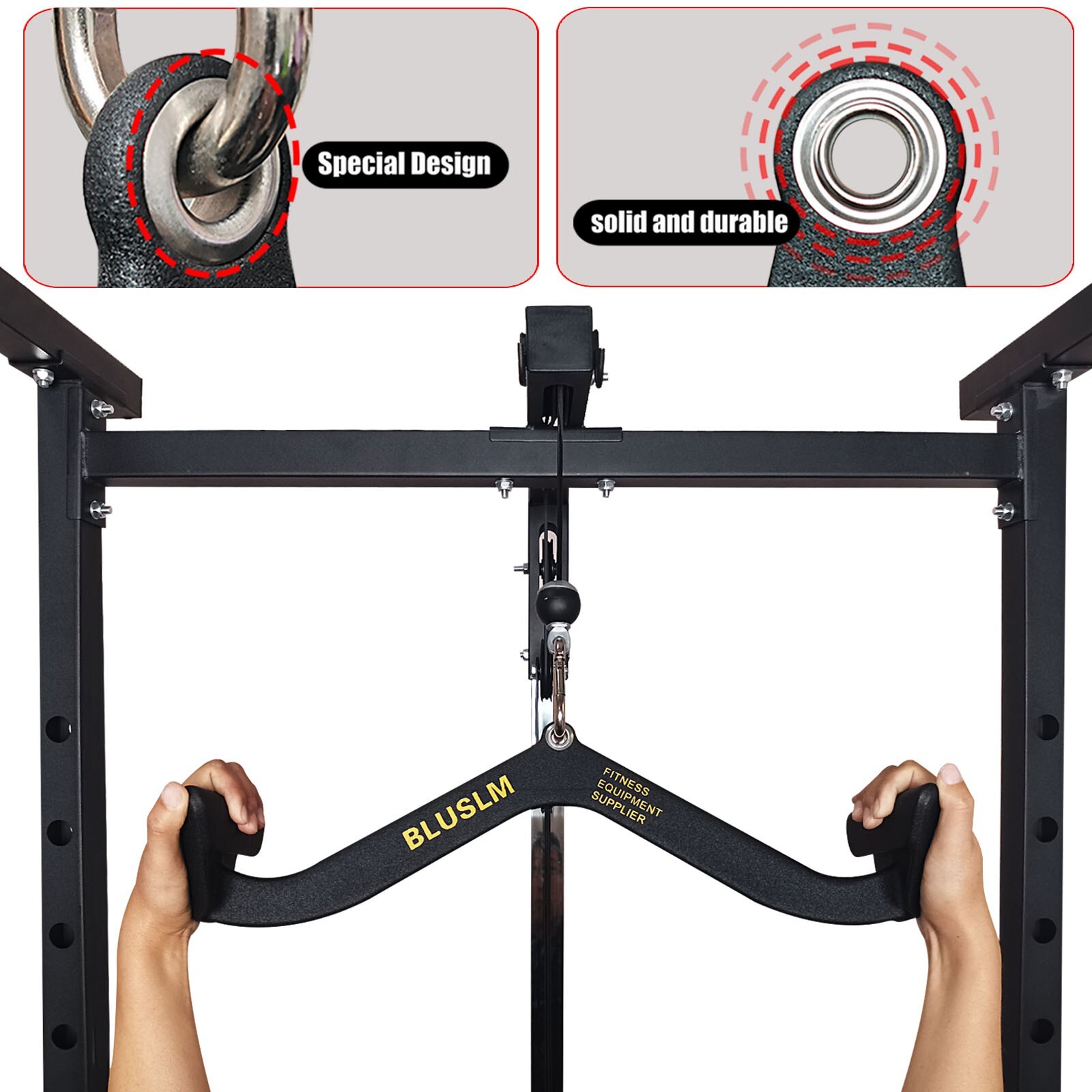 LAT Pull Down Bar for Cable Machine Pulldown T Bar V Bar Cable Attachments BL05