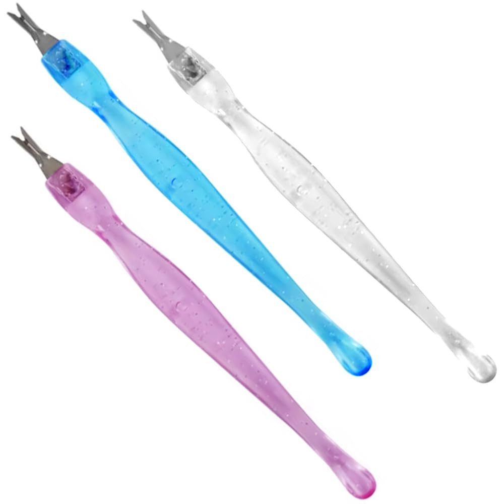 (3 Pack) Color Practical Nail Art Tools Pedicure Cuticle Trimmer Remover Pusher