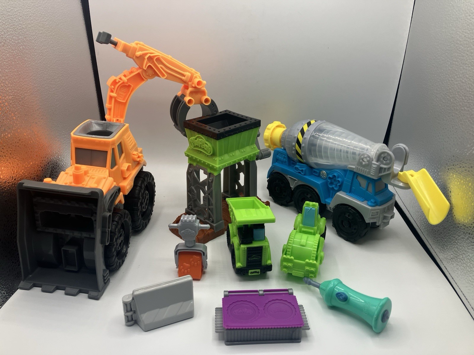 Play-Doh Front Loader Construction Truck Orange Toy Vehicle, Cement Truck, Misc.