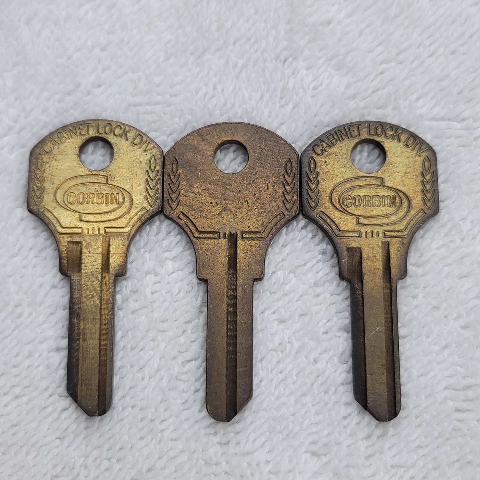 ILCO 1000T Corbin Cabinet Lock Key Blanks Lot of 3 New Old Stock