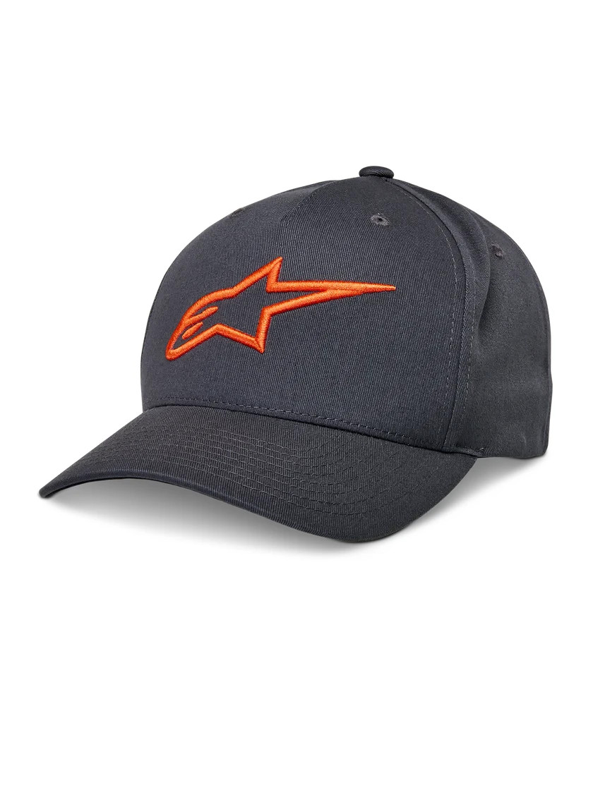 Alpinestars Ageless Curve Hat Baseball Cap Charcoal Orange Snap back Casual Wear