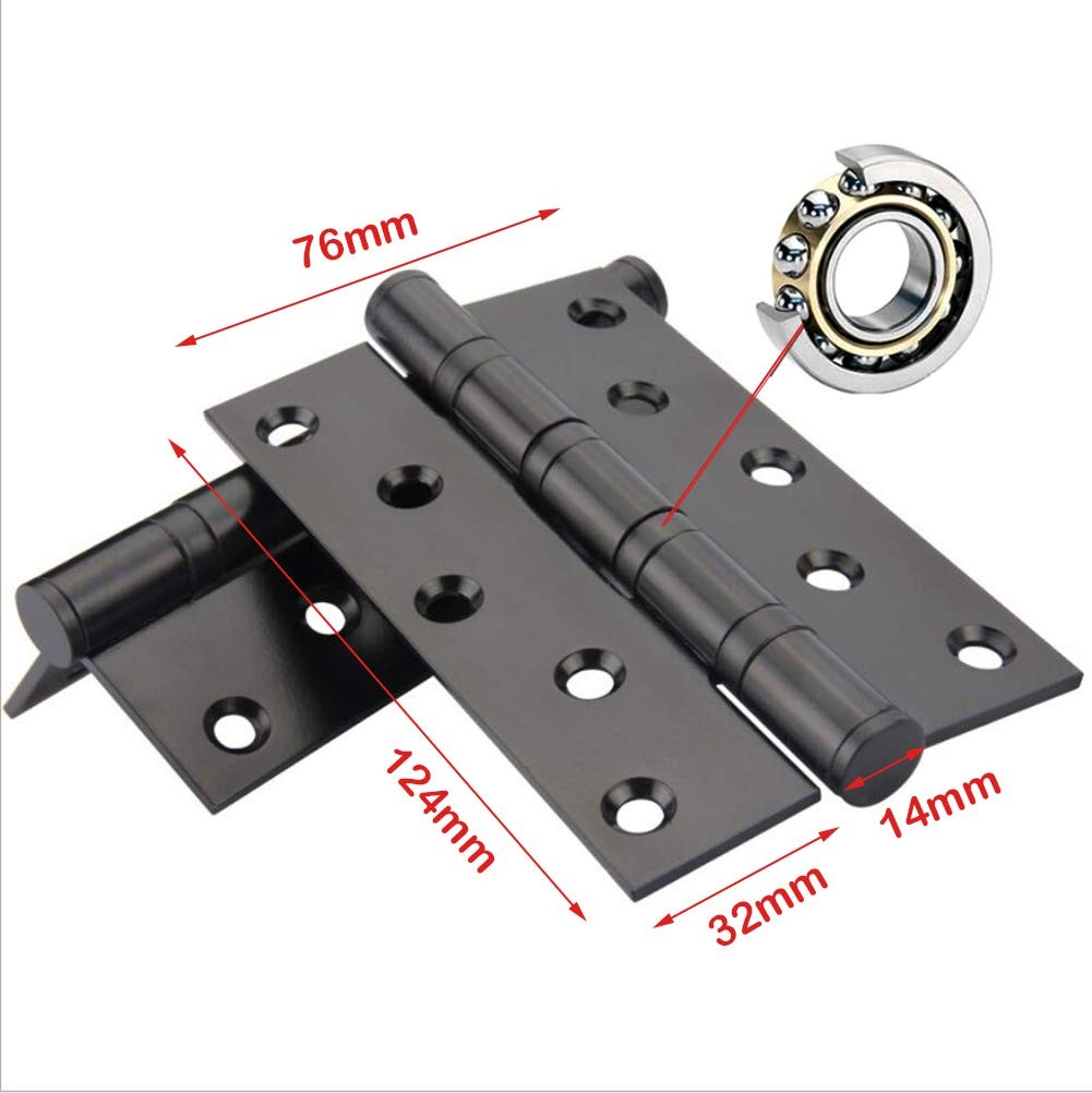 Hyever 2 Pcs 5" Stainless Steel Ball Bearing Door Hinges with Square Corner f...